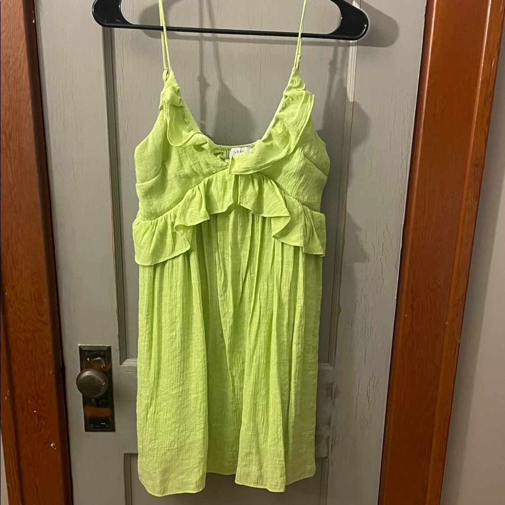 Lush Lime Green Ruffle Mini Dress